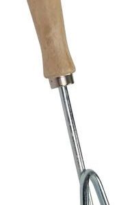 Handkrabbertje - Drietand - Verzinkt staal - Houten handvat